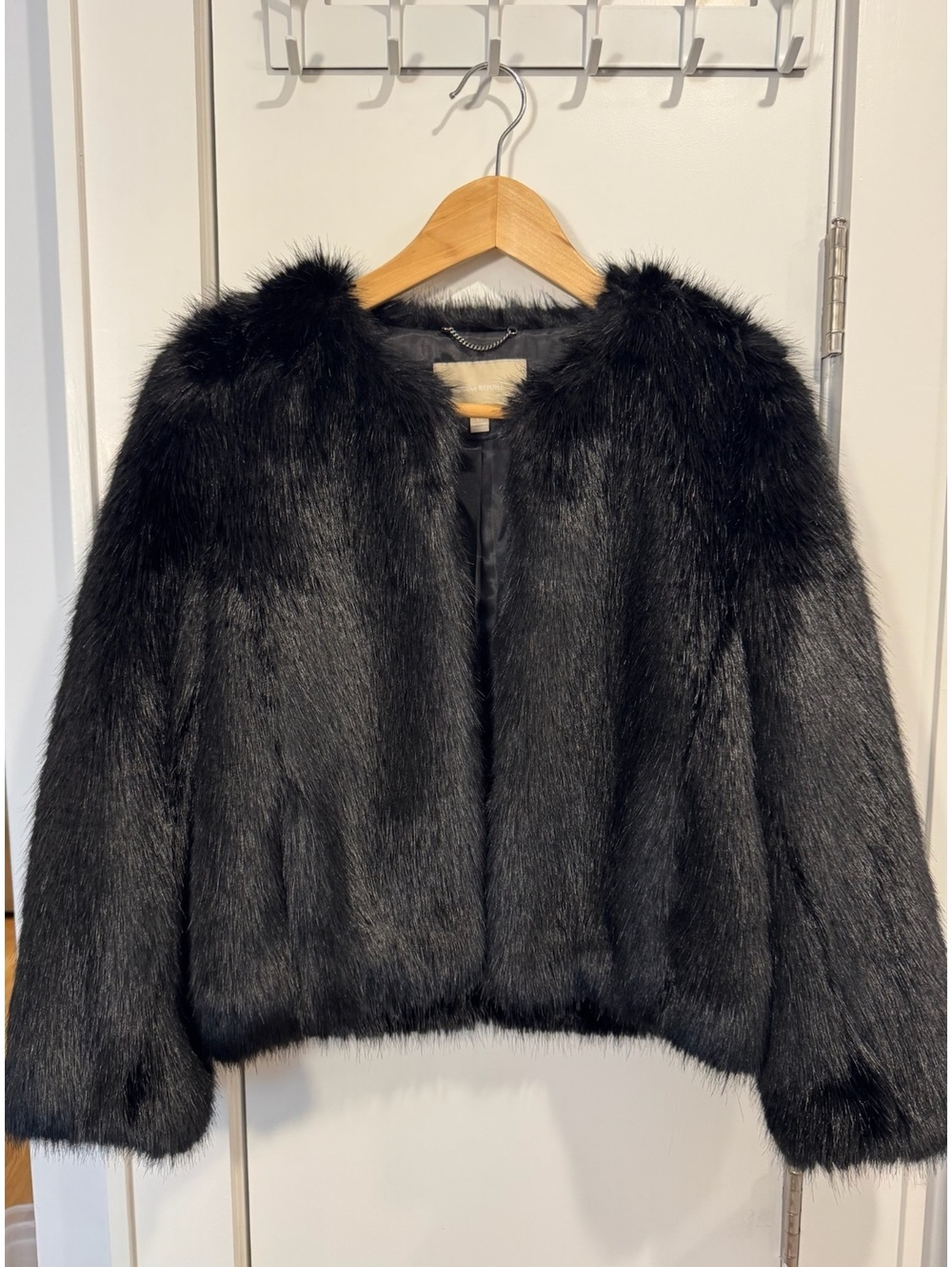 Banana Republic Black Faux Fur Jacket XS